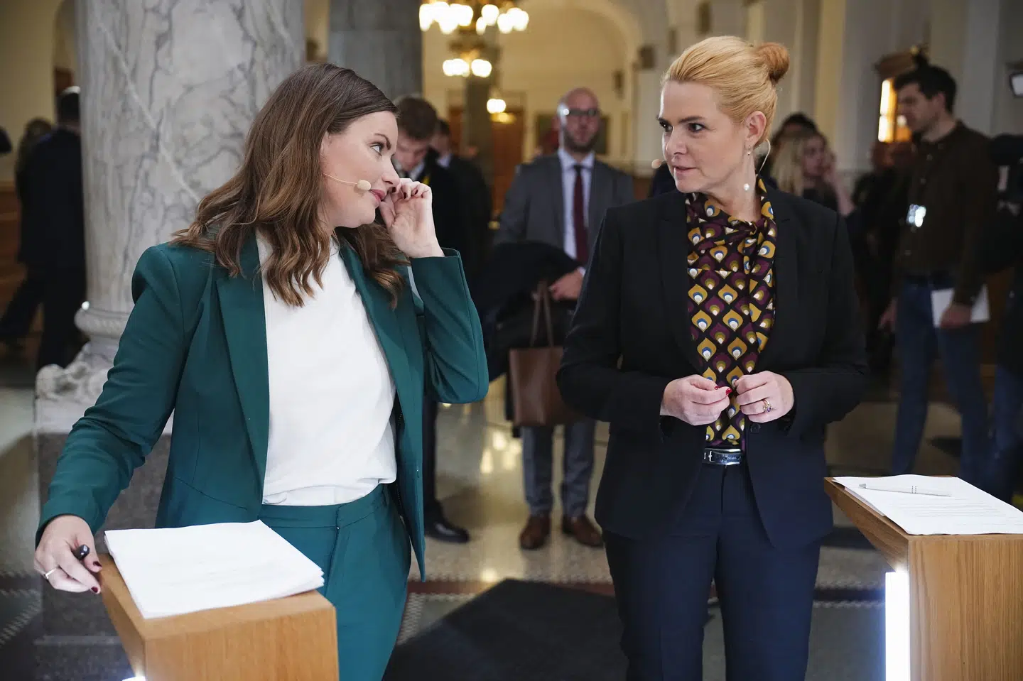 Da snakken faldt på udlændingepolitikken ved onsdagens partilederdebat gik bølgerne højt mellem partilederne. Martin Sylvest/Ritzau Scanpix