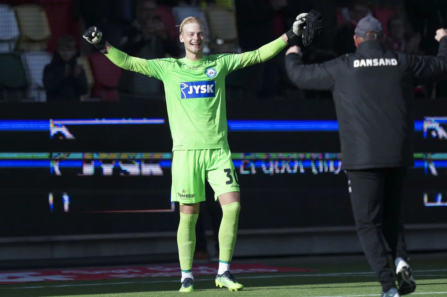 Aske Andresen var med til at sikre Silkeborg en 2-1-sejr i sin superligadebut. Claus Fisker/Ritzau Scanpix