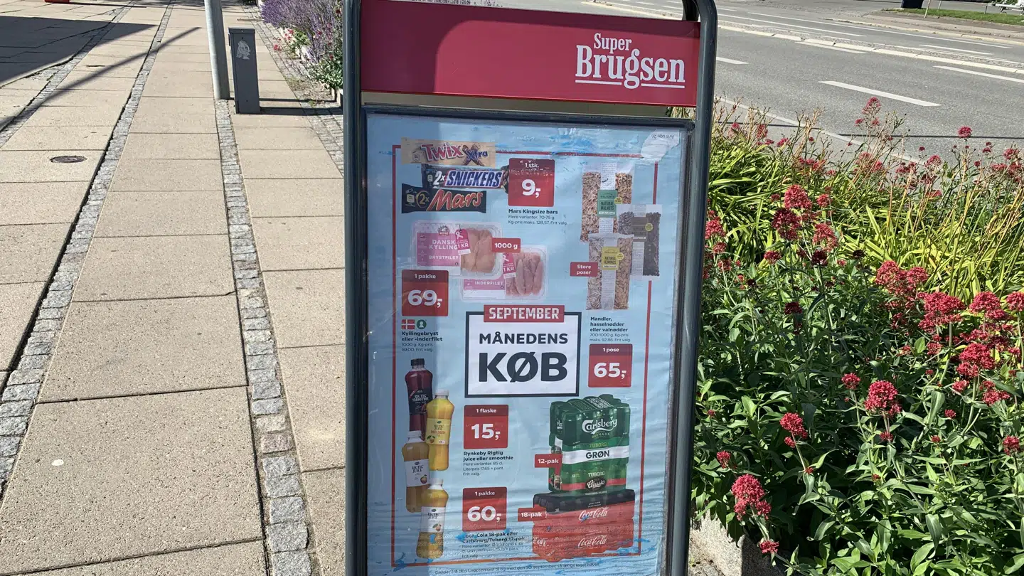 Her ses skilt uden for SuperBrugsen i Hvidovre.