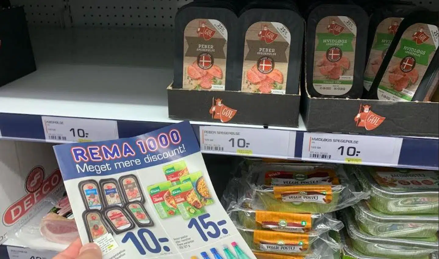 Her ses, hvordan tilbudsavisen slet ikke angiver, hvad varerne blev solgt for, inden de kom med i tilbudsavisen.