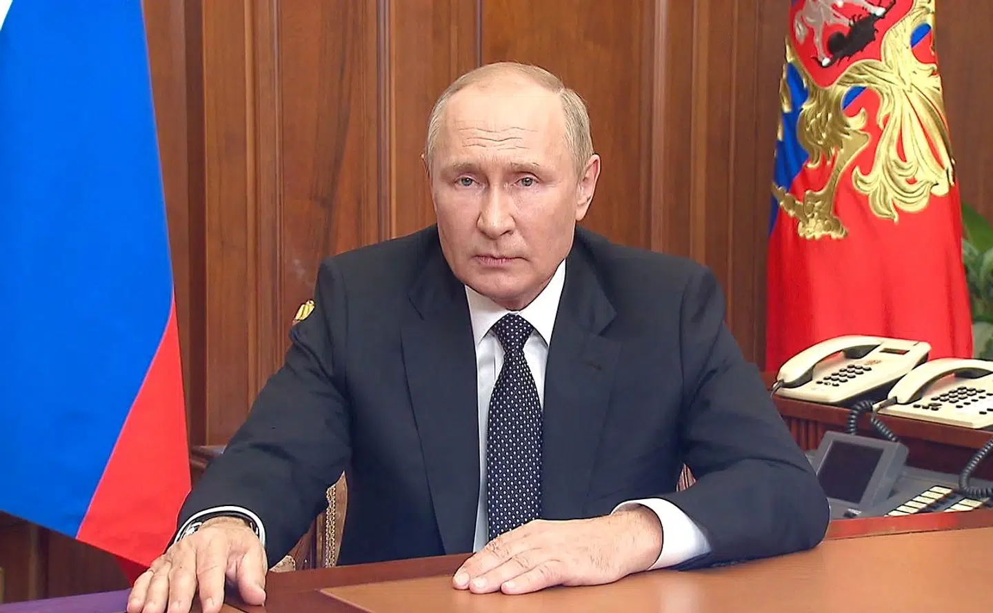 Vladimir Putin talte onsdag morgen til den russiske befolkning.