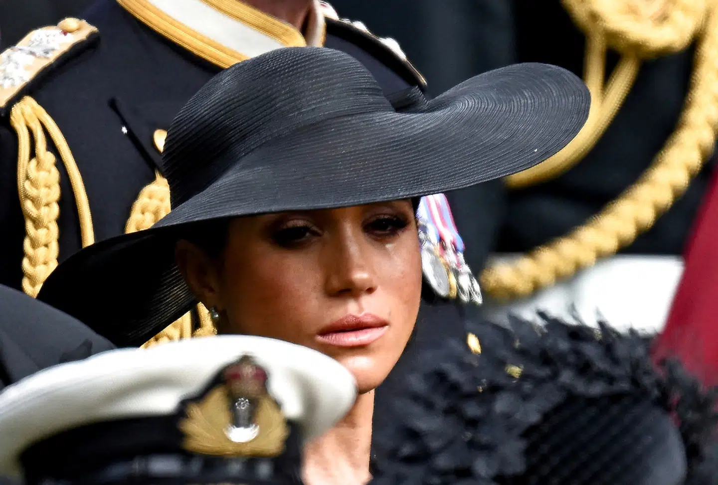 Britain's Meghan, Duchess of Sussex, reacts as she attends the state funeral and burial of Britain's Queen Elizabeth, in London, Britain, September 19, 2022 REUTERS/Toby Melville TPX IMAGES OF THE DAY