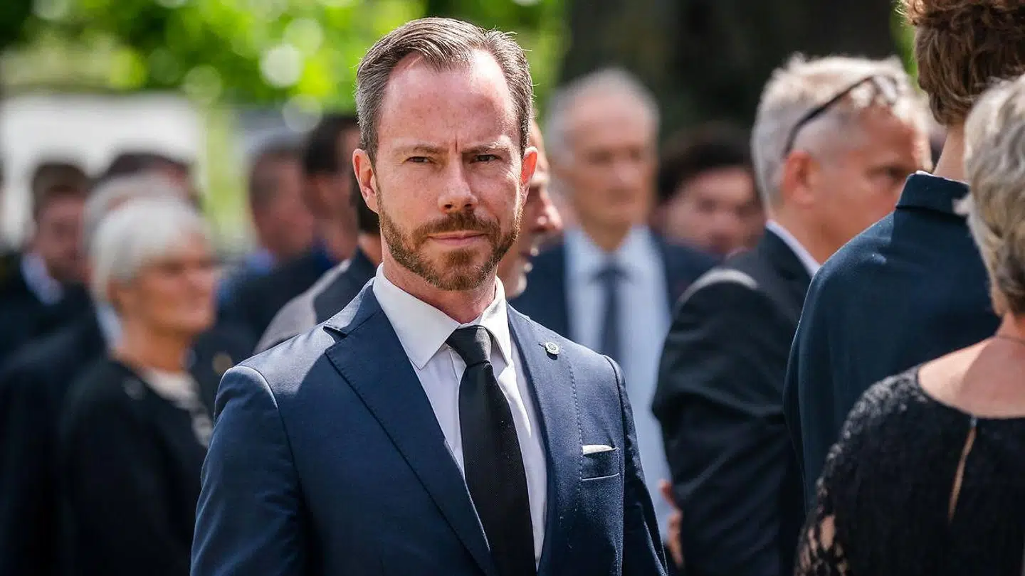 Jakob Ellemann-Jensen ved bisættelsen af Uffe Ellemann-Jensen i Holmens Kirke.