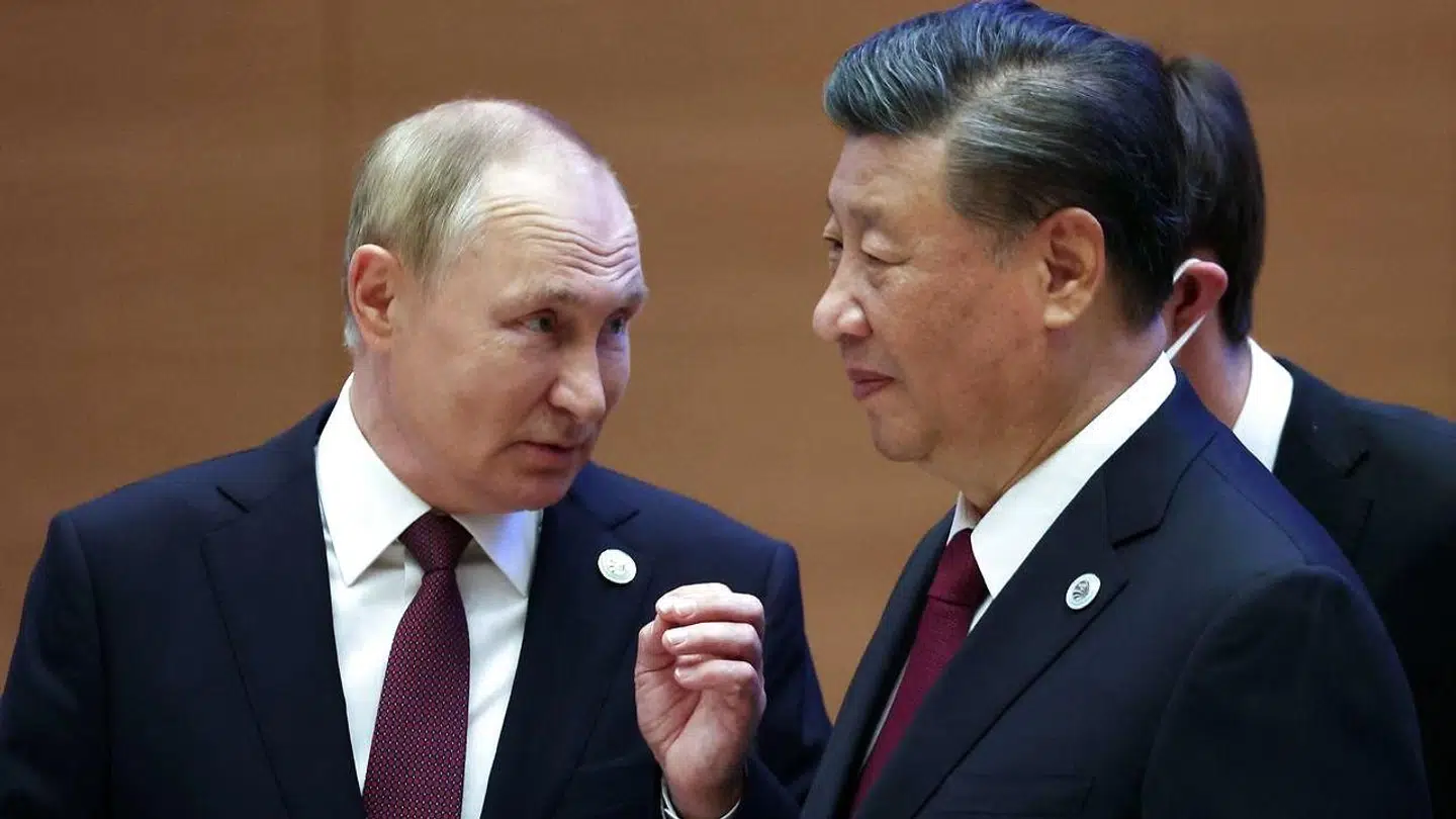 Vladimir Putin med Xi Jinping i forbindelse med SCO-topmødet.