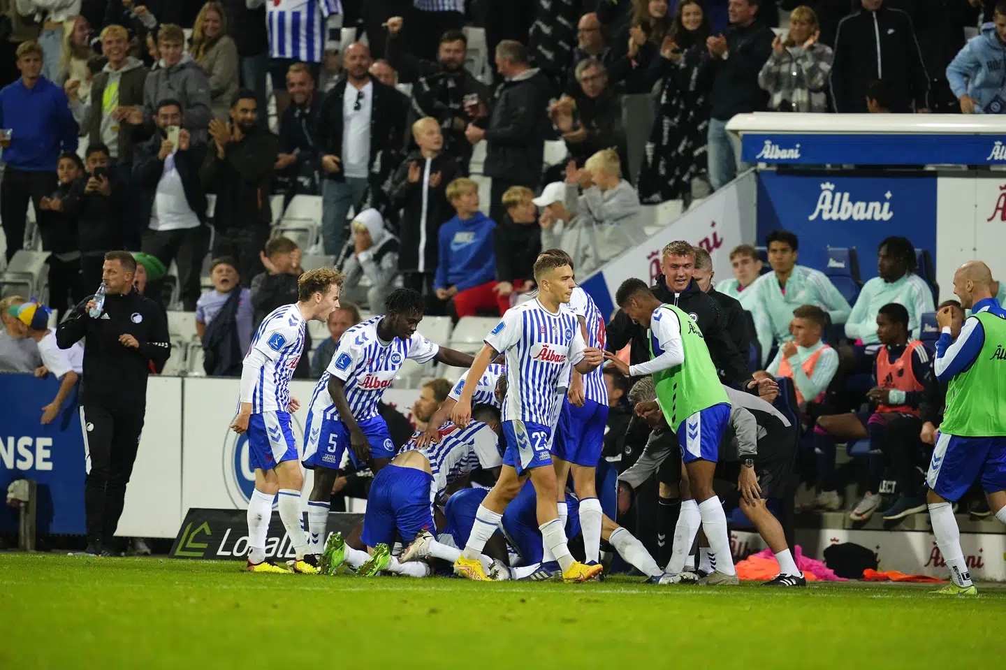 Issam Jebali og Yankuba Minteh scorede målene, da OB slog FC København 2-1. Claus Bech/Ritzau Scanpix