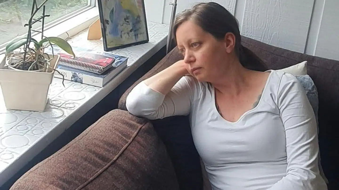 Pia Krabbe Larsson kan gå cirka 40 meter, før hun har brug for et hvil.