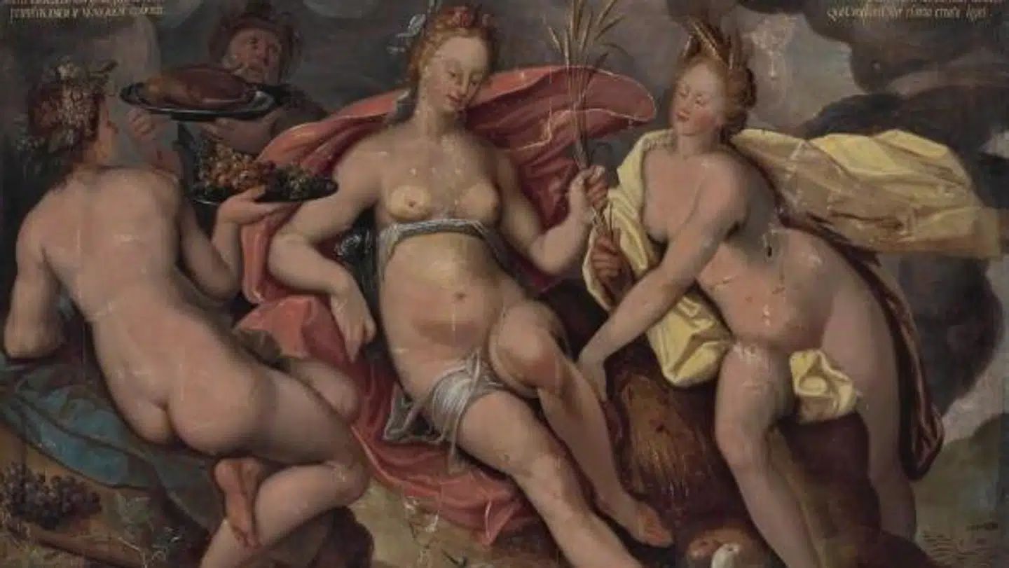 Du kan blandt andet købe dette maleri på auktionen, der er malet af en ukendt maler. Det har hængt i kirkestuen på Valdemars Slot. Vurdering: 20-30.000 kroner.