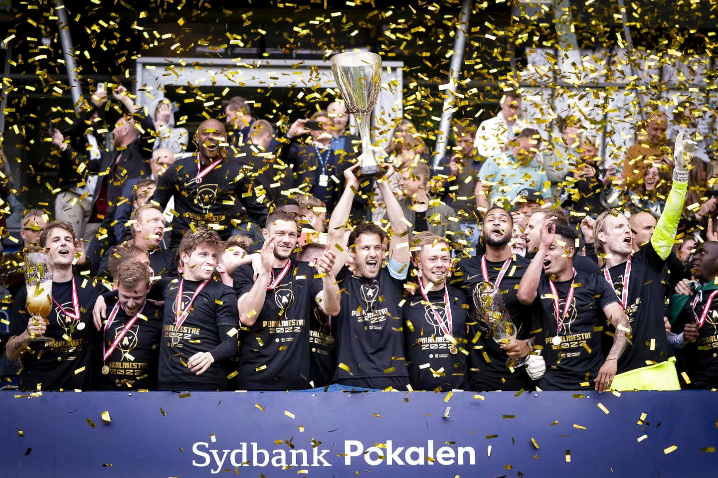 FC Midtjylland vandt pokalfinalen i maj efter en sejr over OB i straffesparkskonkurrence. Liselotte Sabroe/Ritzau Scanpix
