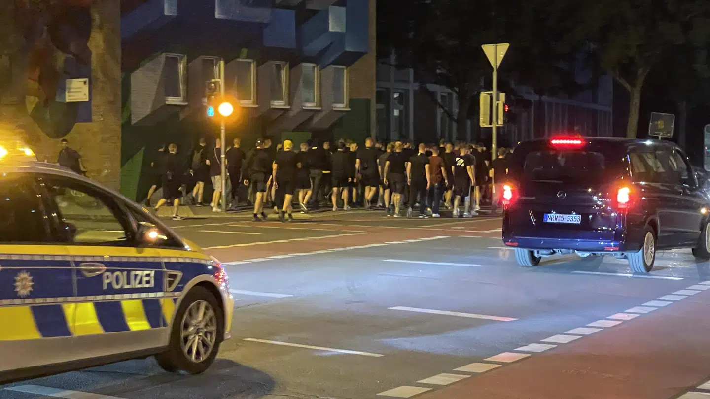 Dortmund- og Brøndby-hooligans mandag aften.