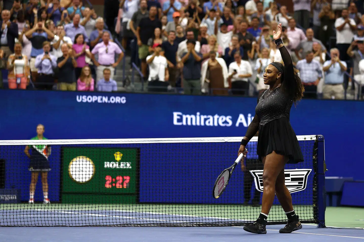 Veteranen Serena Williams' erfaring og vindermentalitet viste sig for stor en mundfuld for verdenstoeren Anett Kontaveit i anden runde af grand slam-turneringen US Open. Al Bello/Ritzau Scanpix
