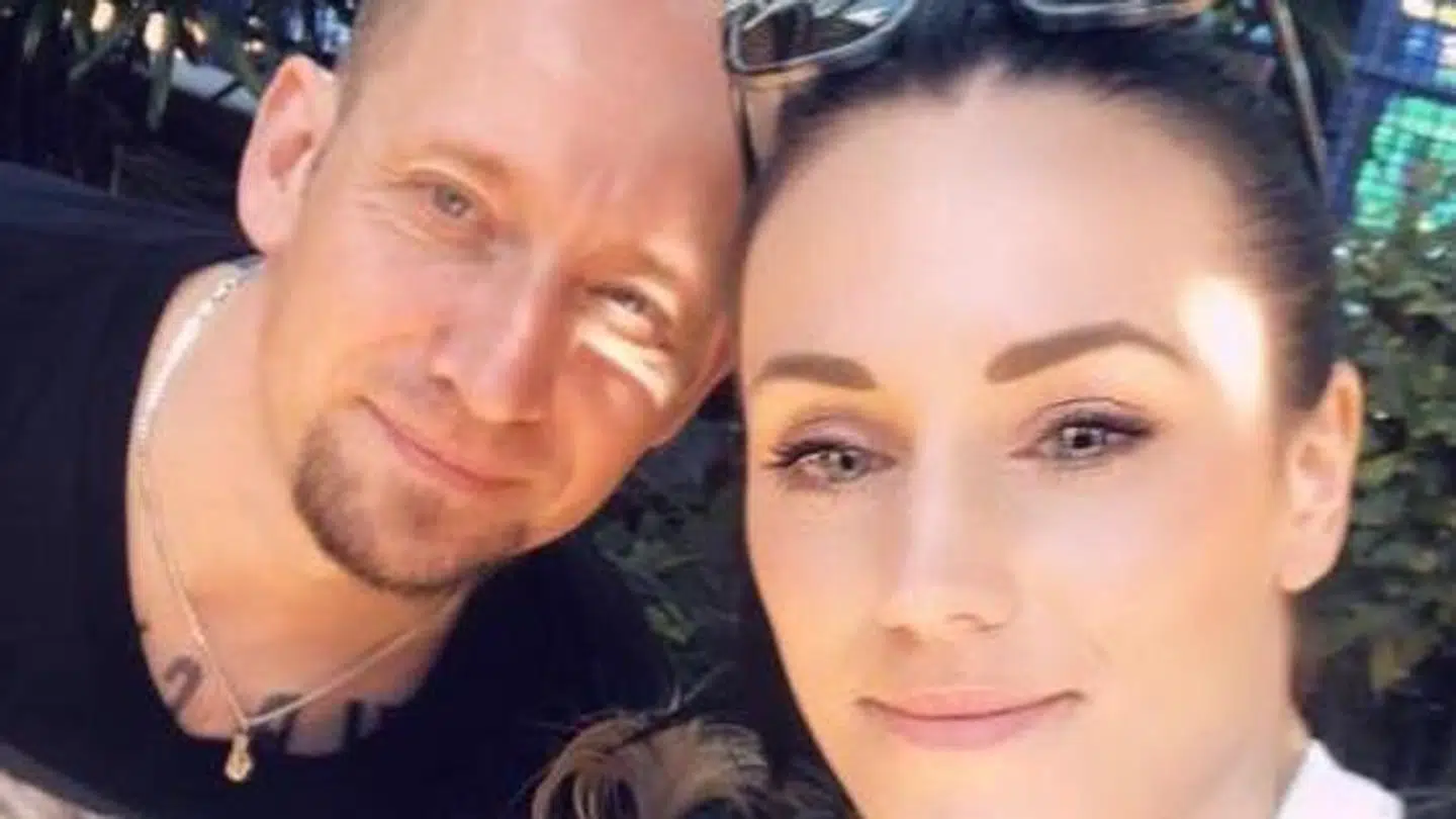 Michael Poulsen med sin forlovede Jeanet Carlsen og deres fireårige datter Ea. Sønnen Aaron holder de for sig selv lidt endnu.