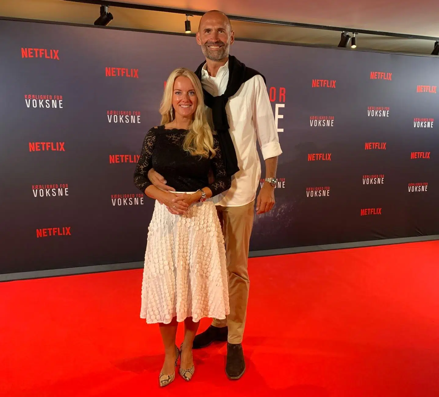 Pernille Vermund og Claus Bretton-Meyer til premieren på 'Kærlighed for voksne'.