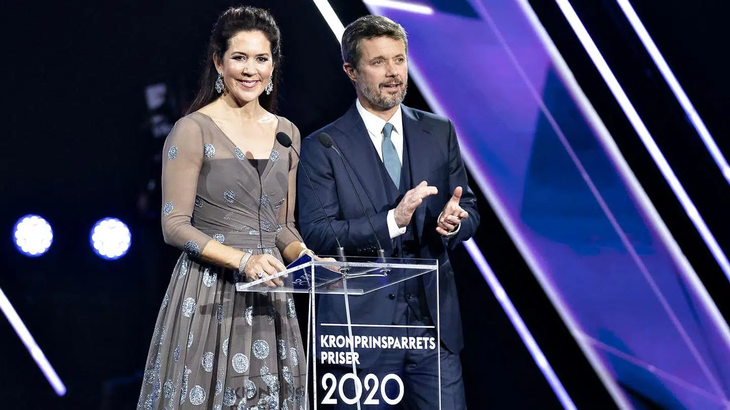 Kronprins Frederik og Kronprinsesse Mary ved Kronprinsparrets Priser på musik- og teaterhuset Værket i Randers, lørdag den 31. oktober 2020.. (Foto: Henning Bagger/Ritzau Scanpix)