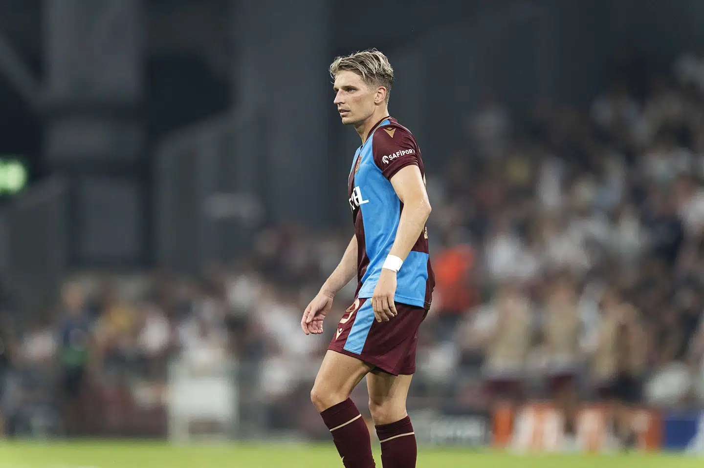 Trabzonspors back Jens Stryger Larsen modtog buhråb, hver gang den tidligere Brøndby-spiller havde bolden i kampen mod FC København. Claus Bech/Ritzau Scanpix