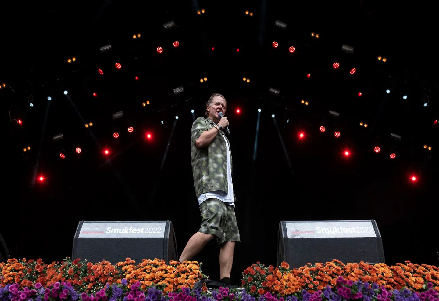 Anders Matthesen, Anden, laver stand-up på Smukfest, Skanderborg, søndag den 7. august 2022. (Foto: Helle Arensbak/Ritzau Scanpix)