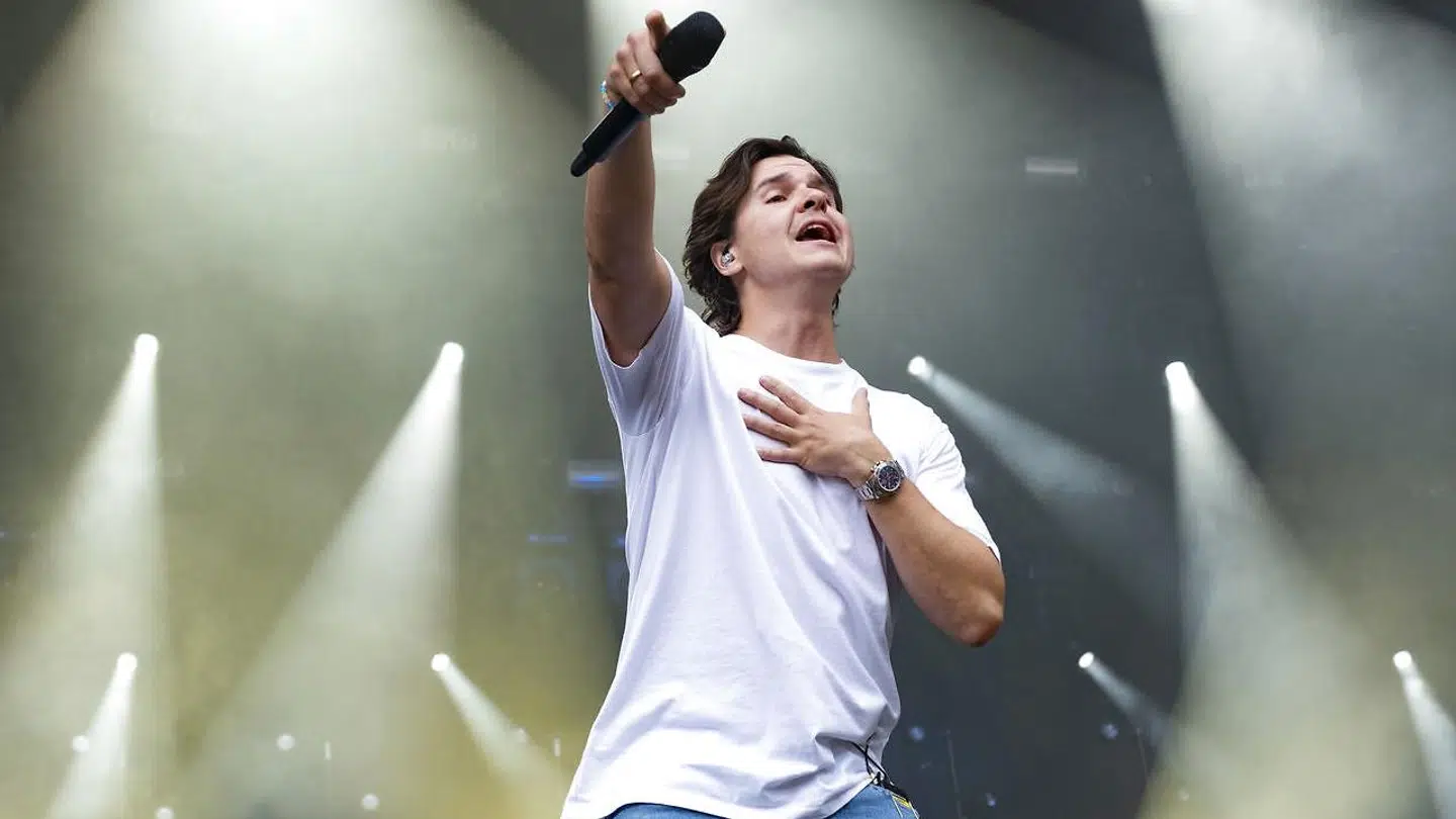Lukas Graham åbner Smukfest, Skanderborg på de nye bøgescener onsdag den 3. august 2022. (Foto: Helle Arensbak/Ritzau Scanpix)