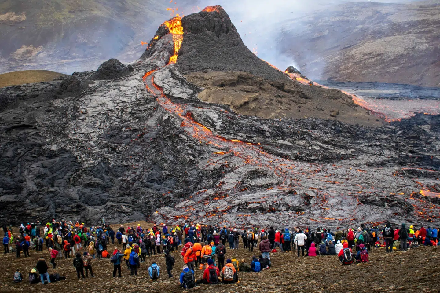 Sidste forår gik vulkanen Fagradalsfjall, som ligger på Reykjanes-halvøen i Island, i udbrud. Jeremie Richard/Ritzau Scanpix