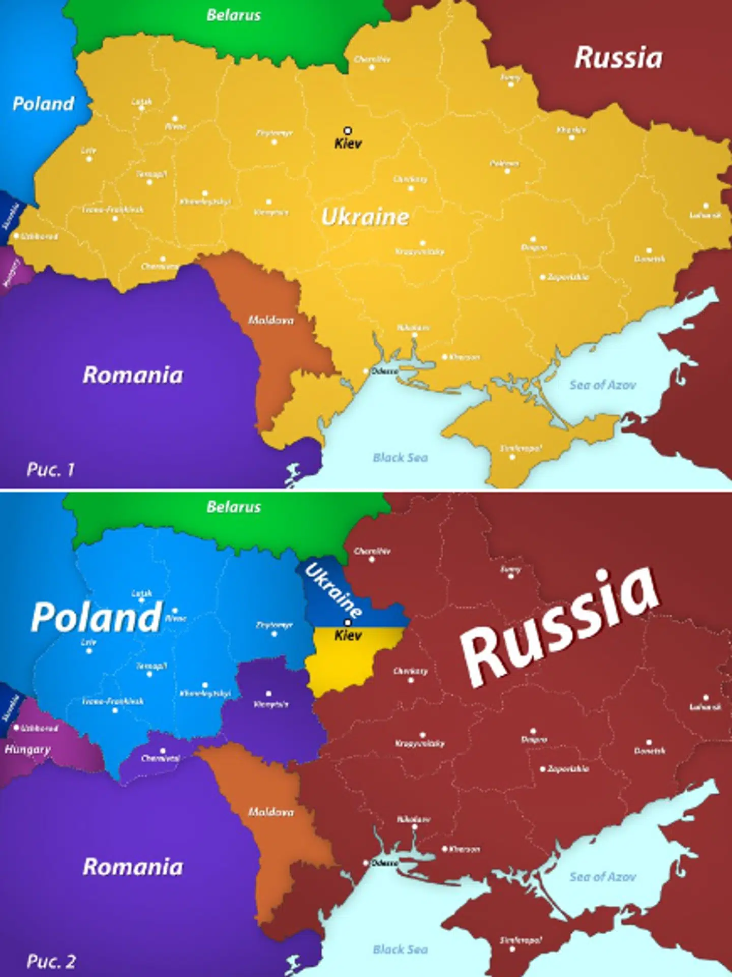 Illustrationerne, som Medvedev har delt på sociale medier.