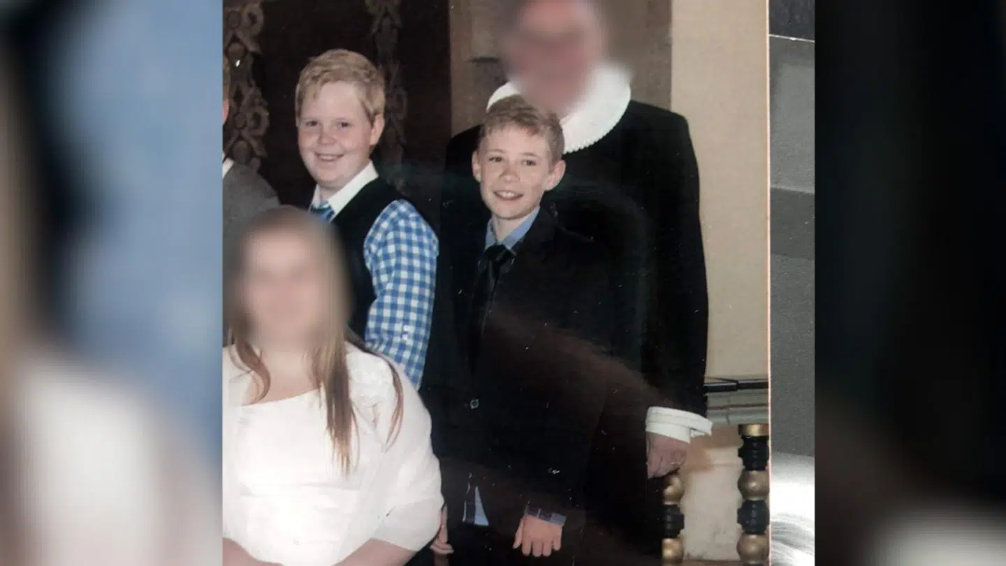 Foto af Jonas Kristensen og Jonas Vingegaard fra de blev konfirmeret.