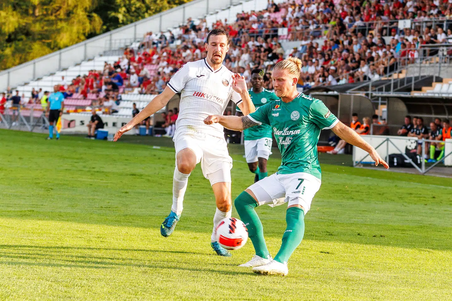 Christian Sørensen og Viborg FF har et godt udgangspunkt før hjemmekampen mod FK Suduva. Erikas Ovcarenko/Ritzau Scanpix