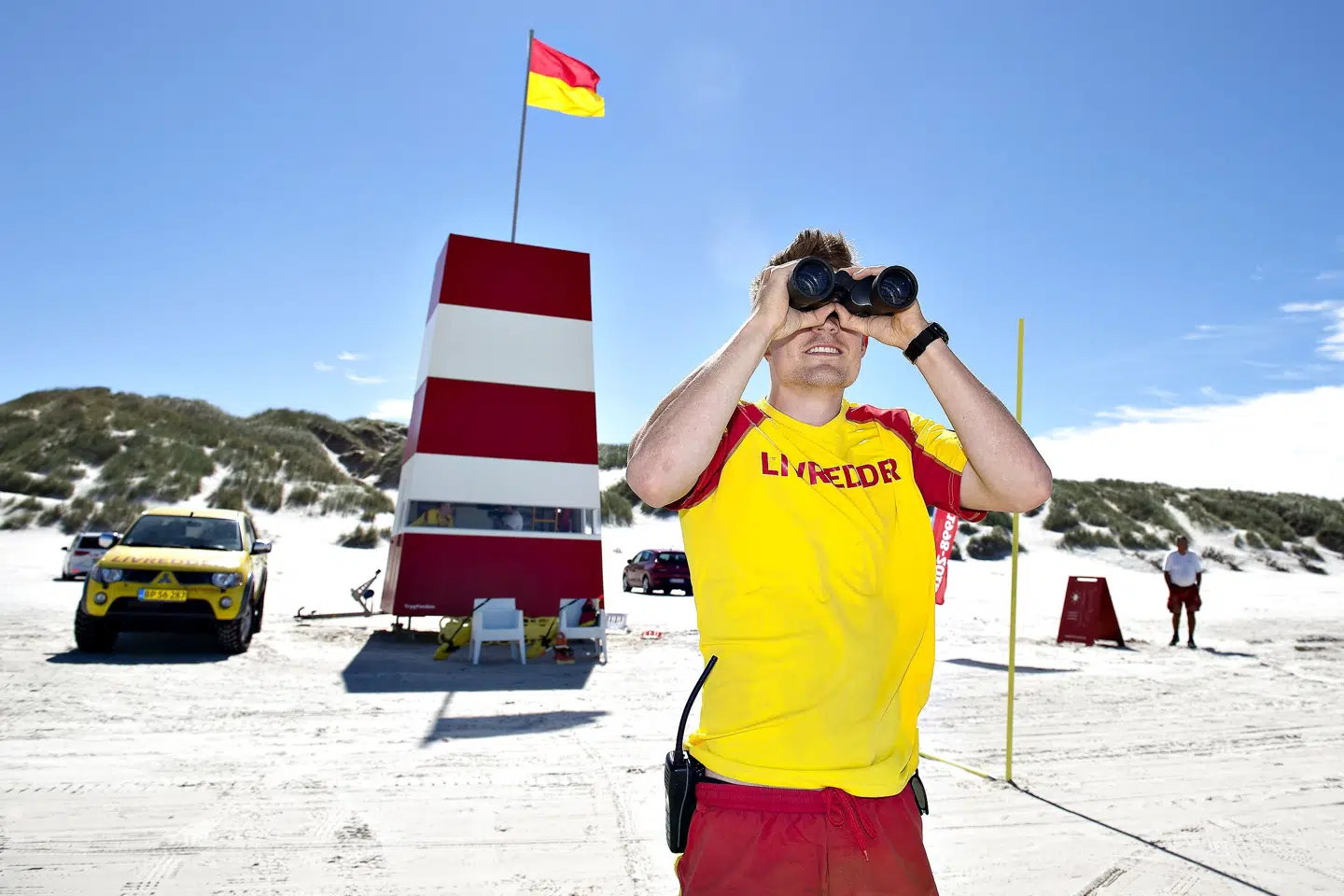 Trygfonden Kystlivredning anbefaler at bade på strande med livreddere. De er på strande over hele landet, og man kan få overblik på hjemmesiden www.respektforvand.dk. (Arkivfoto). Henning Bagger/Ritzau Scanpix