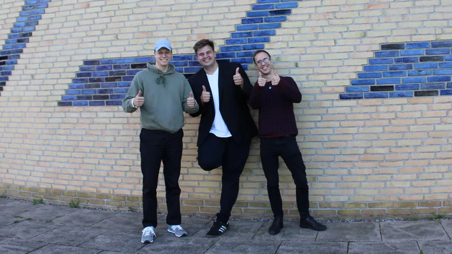 De tre stiftere af Healper. Tobias Pankoke til venstre. Andreas Aabo i midten. Rasmus Frost til højre. Foto: Privat.