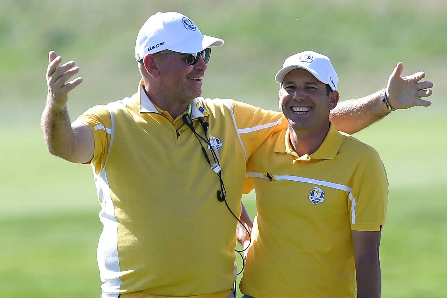 Thomas Bjørn og Sergio Garcia kommer ikke lige så godt ud af det med hinanden, som de har gjort. Gerry Penny/Ritzau Scanpix