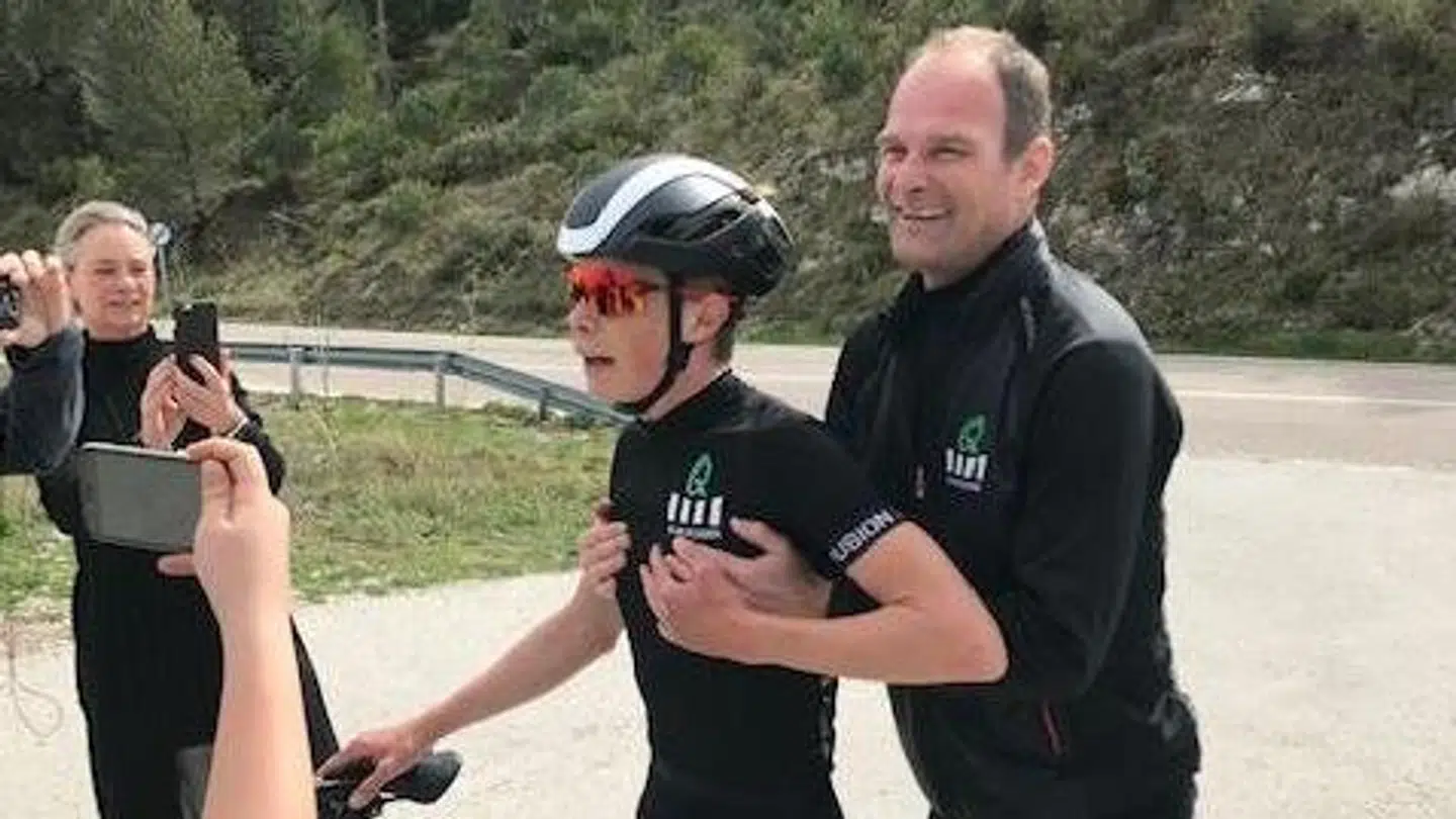 Vingegaard med sin tidligere sportsdirektør Christian 'Gummi' Andersen.