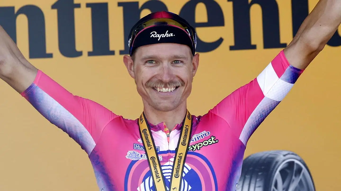 Magnus Cort hyldes efter Tour-sejren i Megeve.