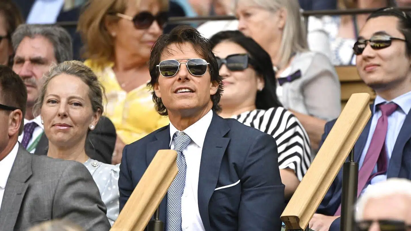 Tom Cruise i den royale boks under Wimbledon-finalen.