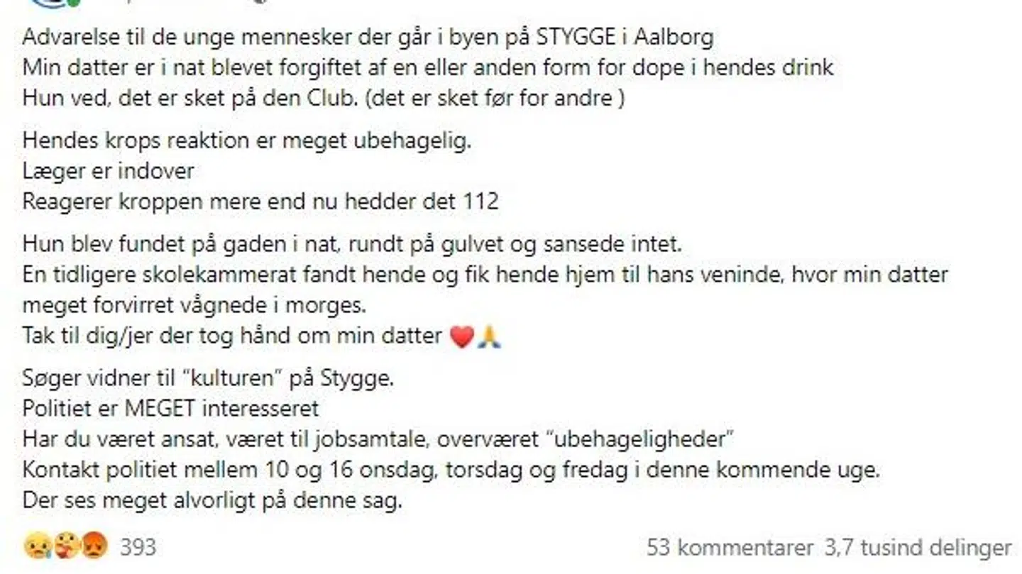 Henriette laver et opslag på Facebook om datterens oplevelse, som hurtigt bliver delt mange tusinde gange.
