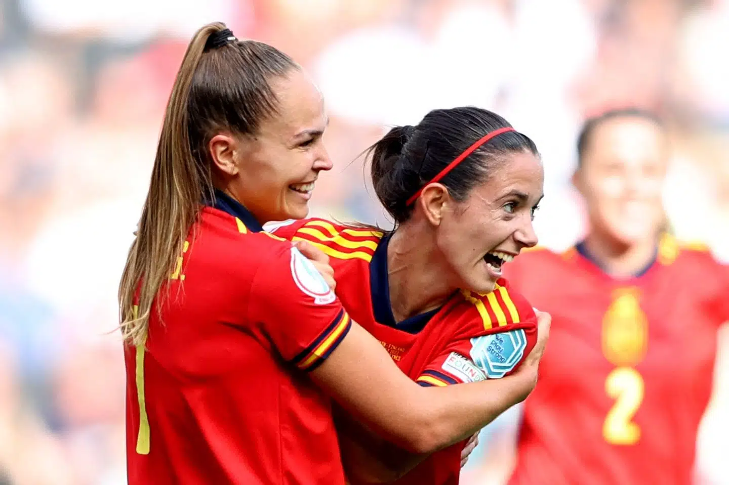 Spanierne scorede det forløsende føringsmål til 2-1 i slutningen af første halvleg, inden det blev til 3-1 og 4-1 i anden halvleg. Molly Darlington/Reuters