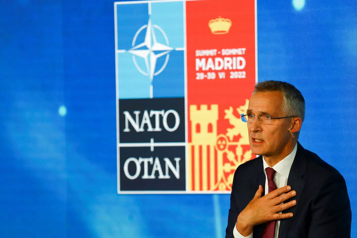 Nato ventes på topmøde i Madrid at betegne Kina som en udfordring for Nato-landenes sikkerhed. Kina vil dog ikke blive set som en modstander, siger Natos generalsekretær, Jens Stoltenberg. Violeta Santos Moura/Reuters