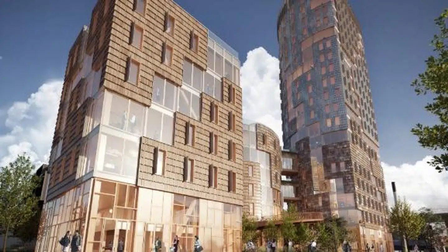 Visualisering af det nye højhus.