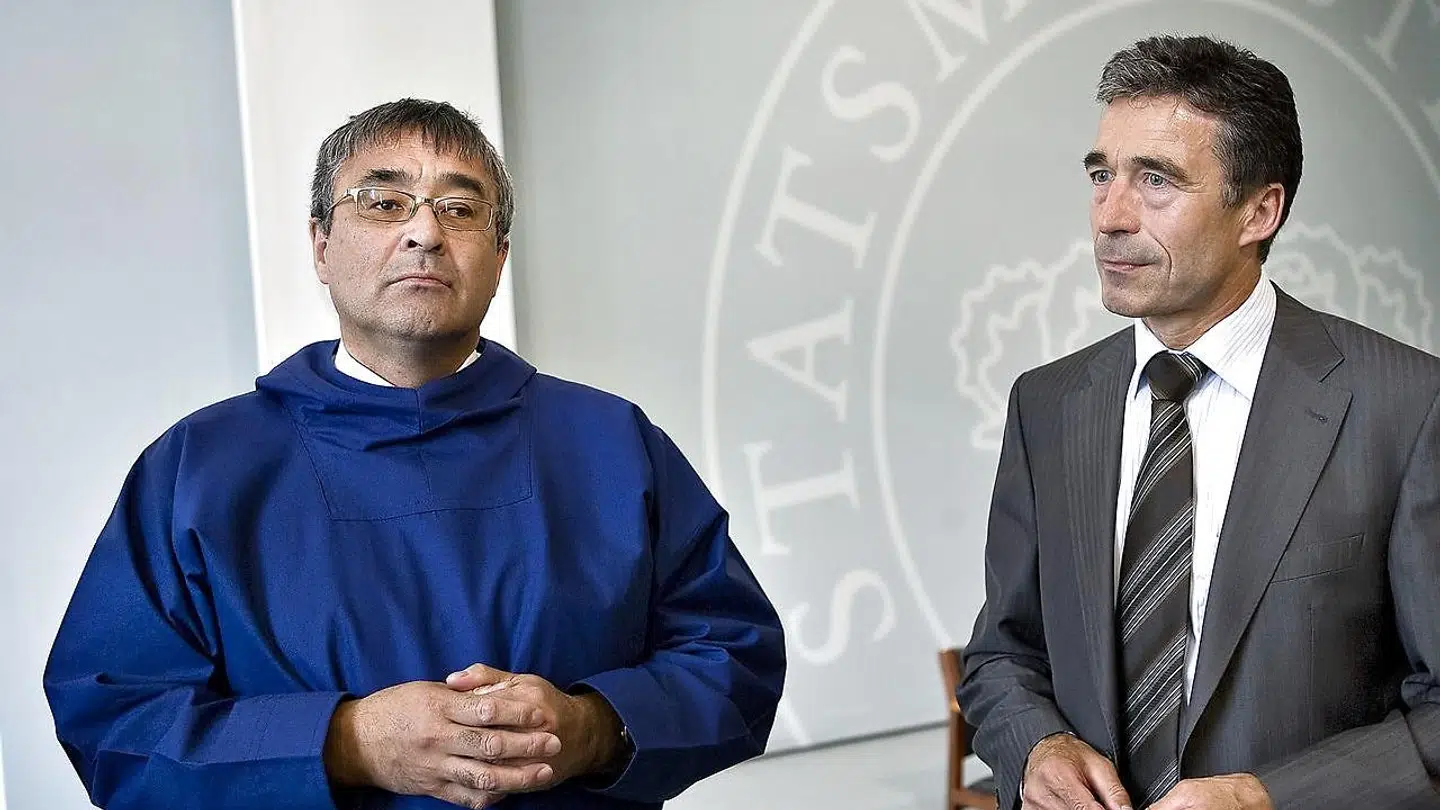 Arkivfoto. Hans Enoksen og Anders Fogh Rasmussen i juni 2008.