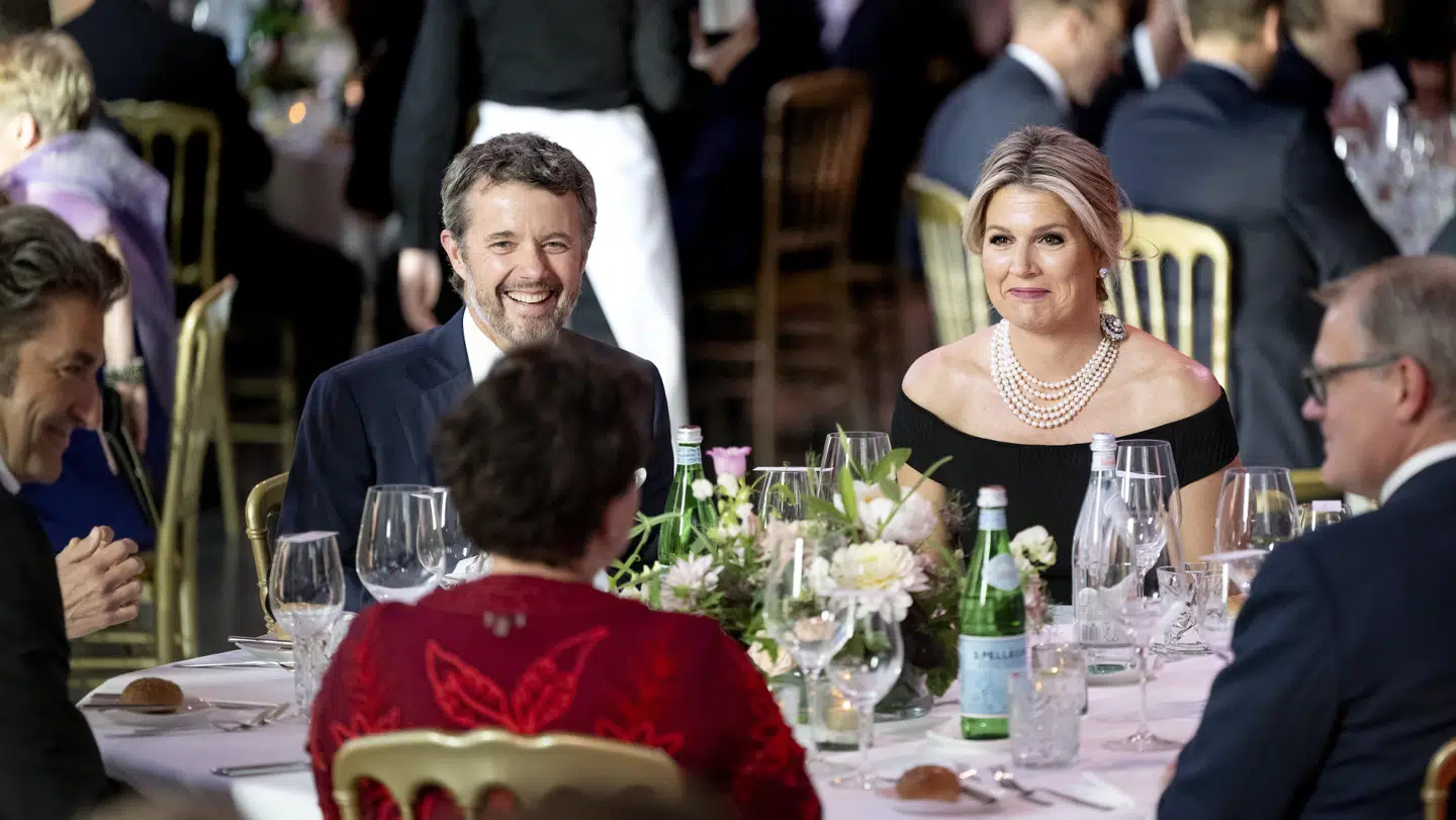 Kronprinsparret deltager i erhvervsfremstød i Holland mandag d. 20. juni 2022. Gallamiddag. Kronprins Frederik og Dronning Maxima.