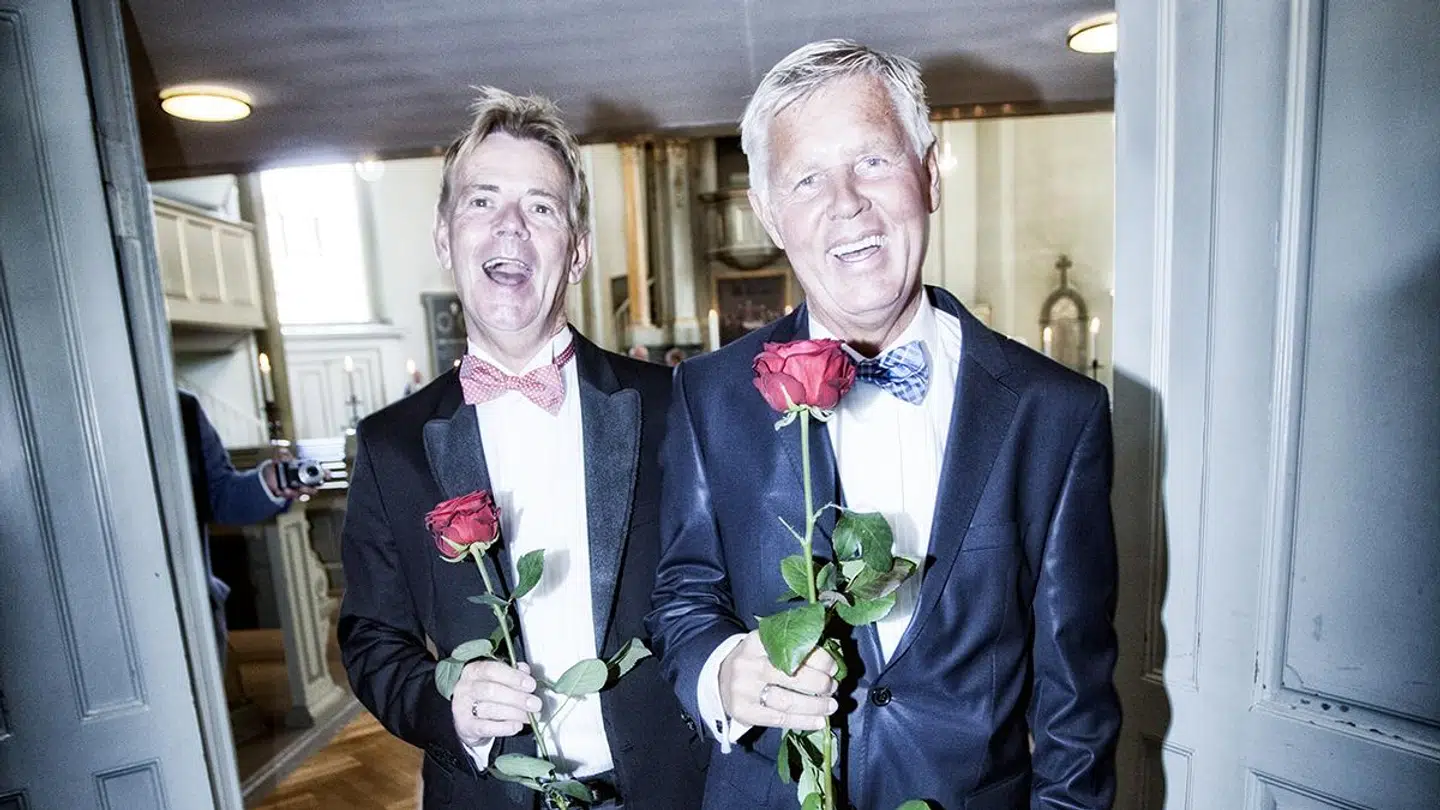 Stig og Steen Elling blev gift 15. juni 2012 som det første homoseksuelle par i Danmark.