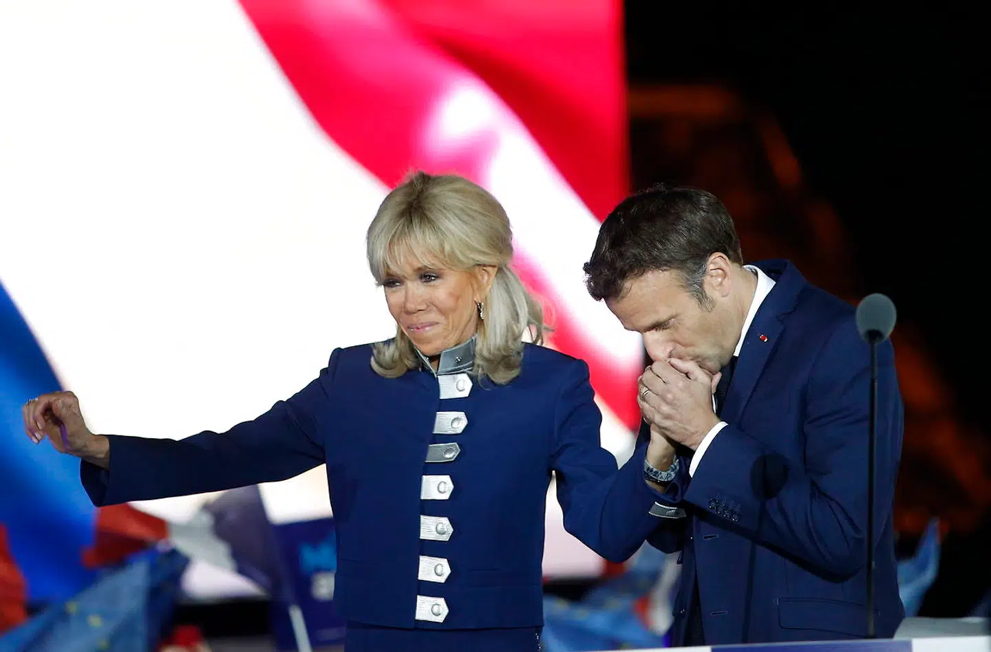 Arkivfoto af Emmanuel Macron og Brigitte Macron.
