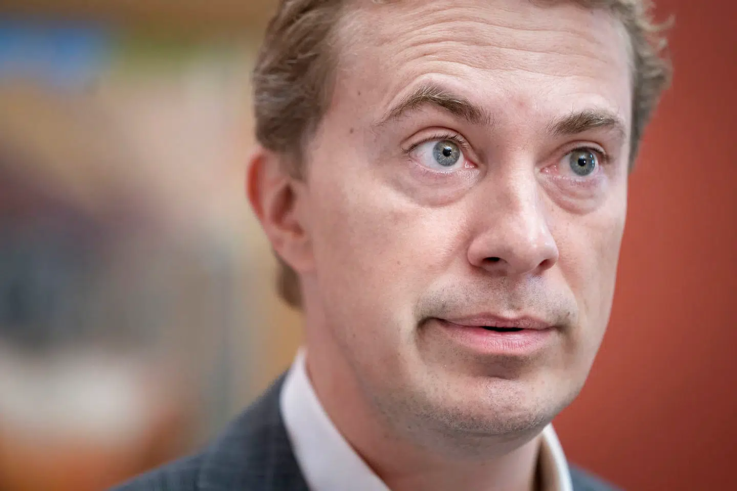 Dansk Folkepartis formand Morten Messerschmidt efter DF folketingsgruppe mødes for at drøfte og træffe afgørelse om Claus Hjort Frederiksens immunitet onsdag den 18. maj 2022.. (Foto: Liselotte Sabroe/Ritzau Scanpix)