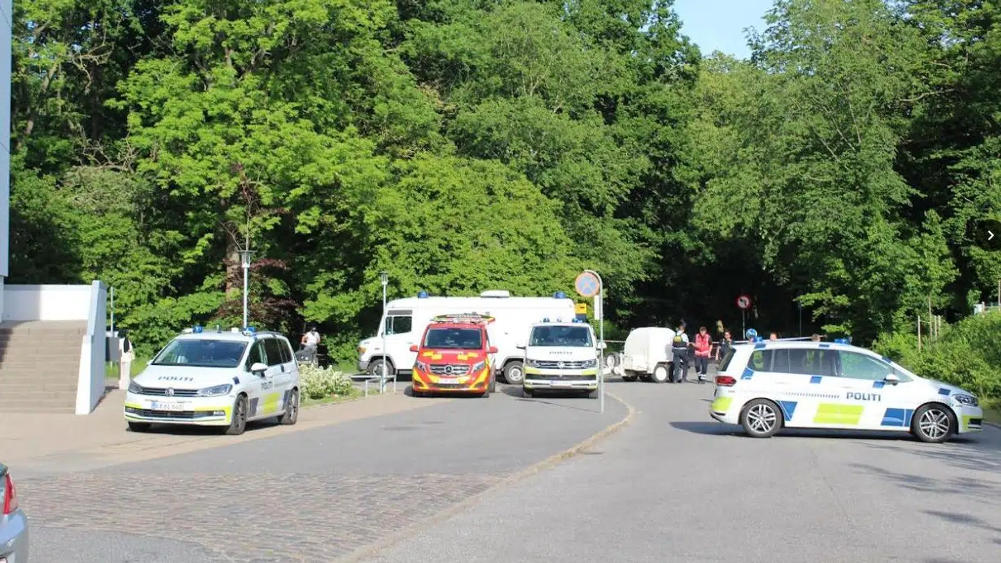 Sådan så det ud i sidste uge, da en gammel granat blev bortsprængt.