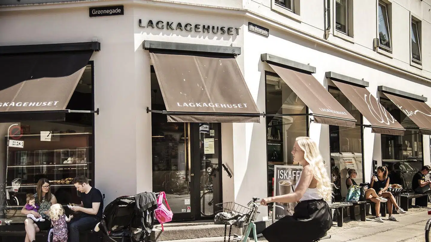 Den velkendte Lagkagehuset-facade. Her i København.
