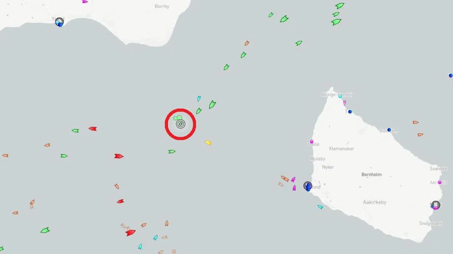 Ulykken skal være sket vest for Bornholm.