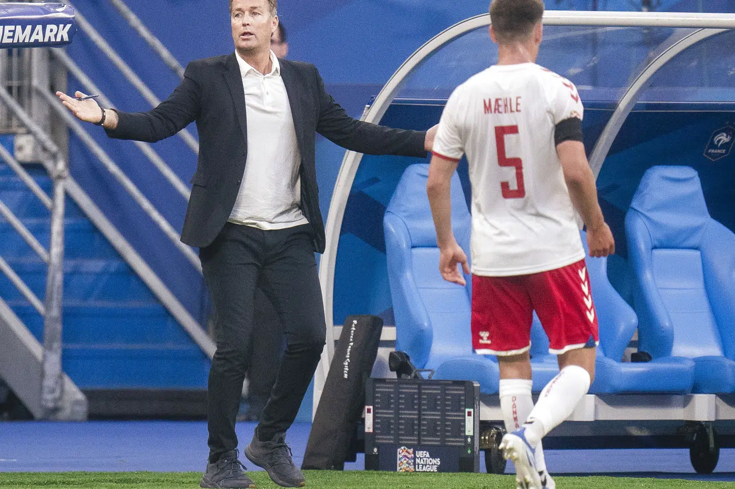 Kasper Hjulmand og co. er kommet frem til Wien efter sejren over Frankrig, men turen til den østrigske hovedstad var længere end forventet. Liselotte Sabroe/Ritzau Scanpix