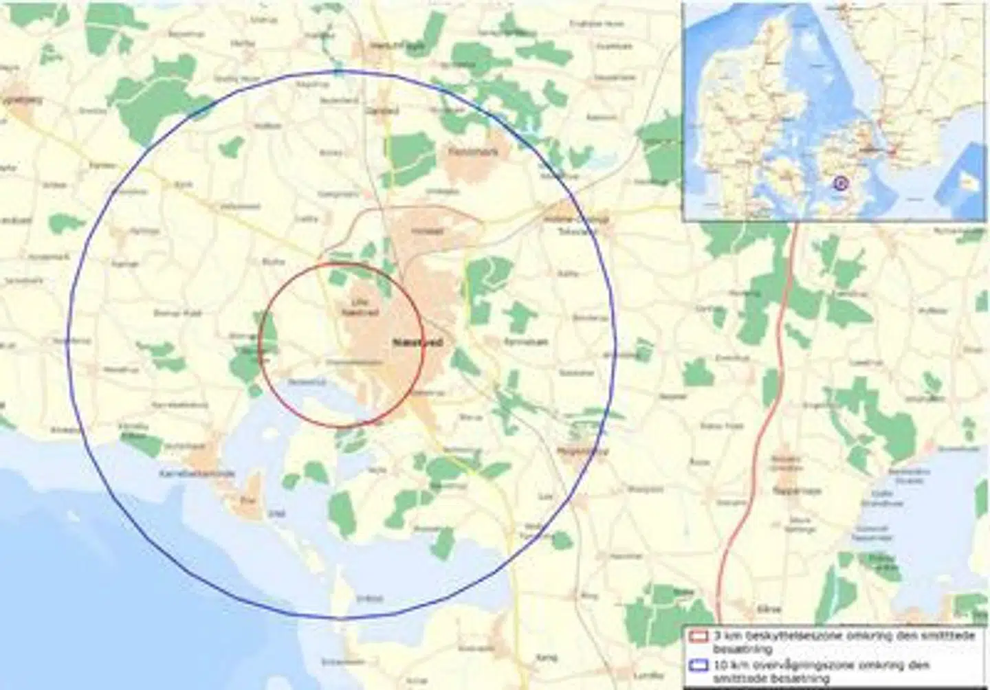 I Næstved er der oprettet en ti-kilometers restriktionszone rundt om en kolonihaveforening og en anden adresse, hvor duer er bekræftet smittet med Newcastle Disease. Free