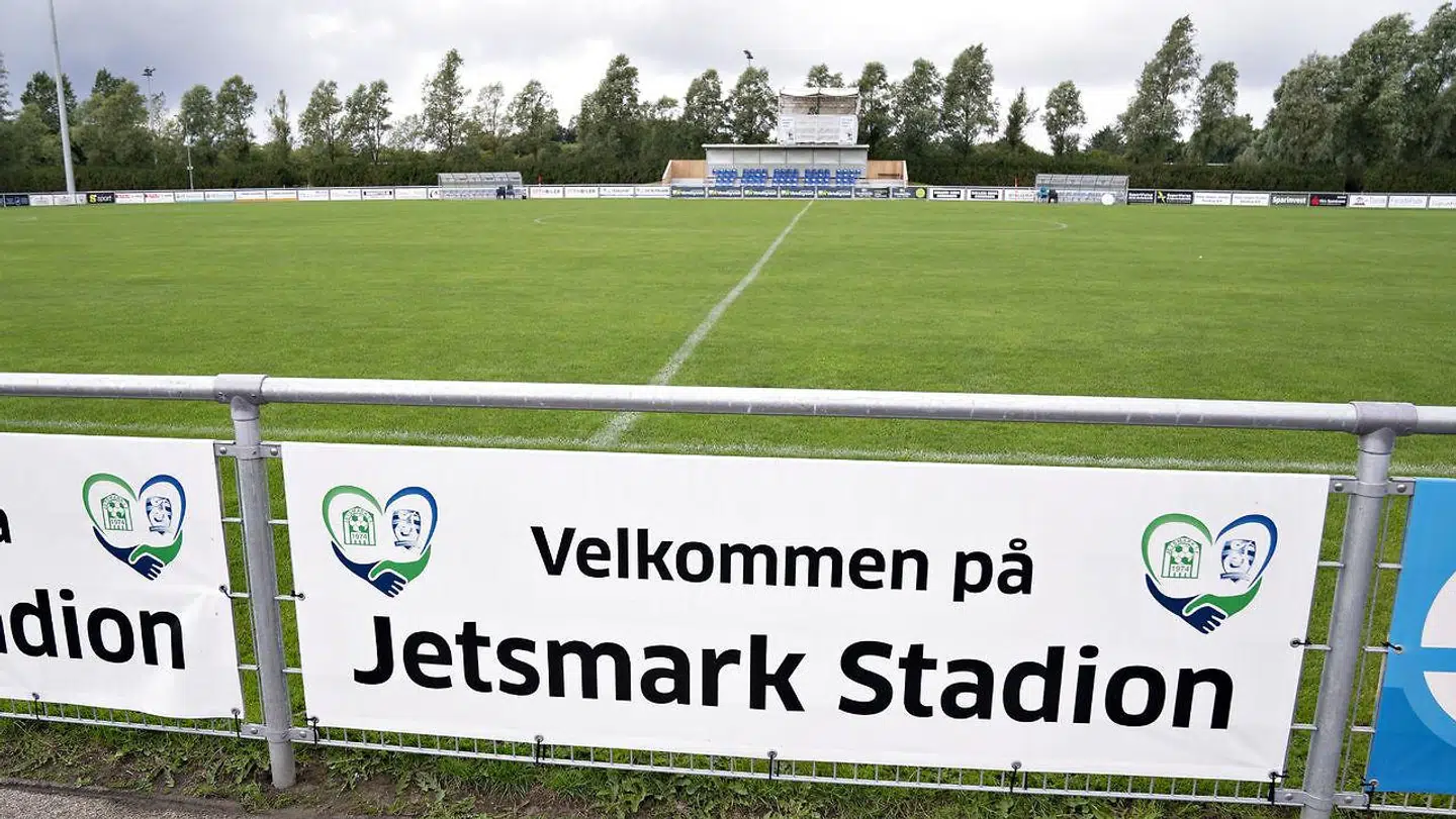Jammerbugt FC's hjemmebane, Jetsmark Stadion i Pandrup. Arkivfoto.