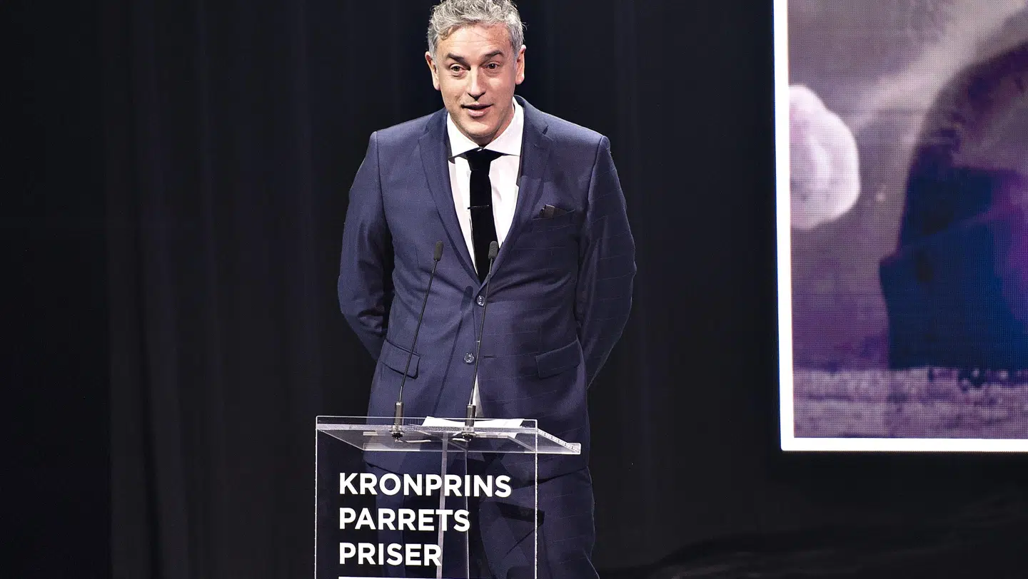 Tim Hinman og Krister Moltzen modtog Kronprinsparrets Stjernedryspris i 2017 for deres podcast Third Ear. På billedet ses Tim Hinman. Foto: Henning Bagger/Ritzau Scanpix