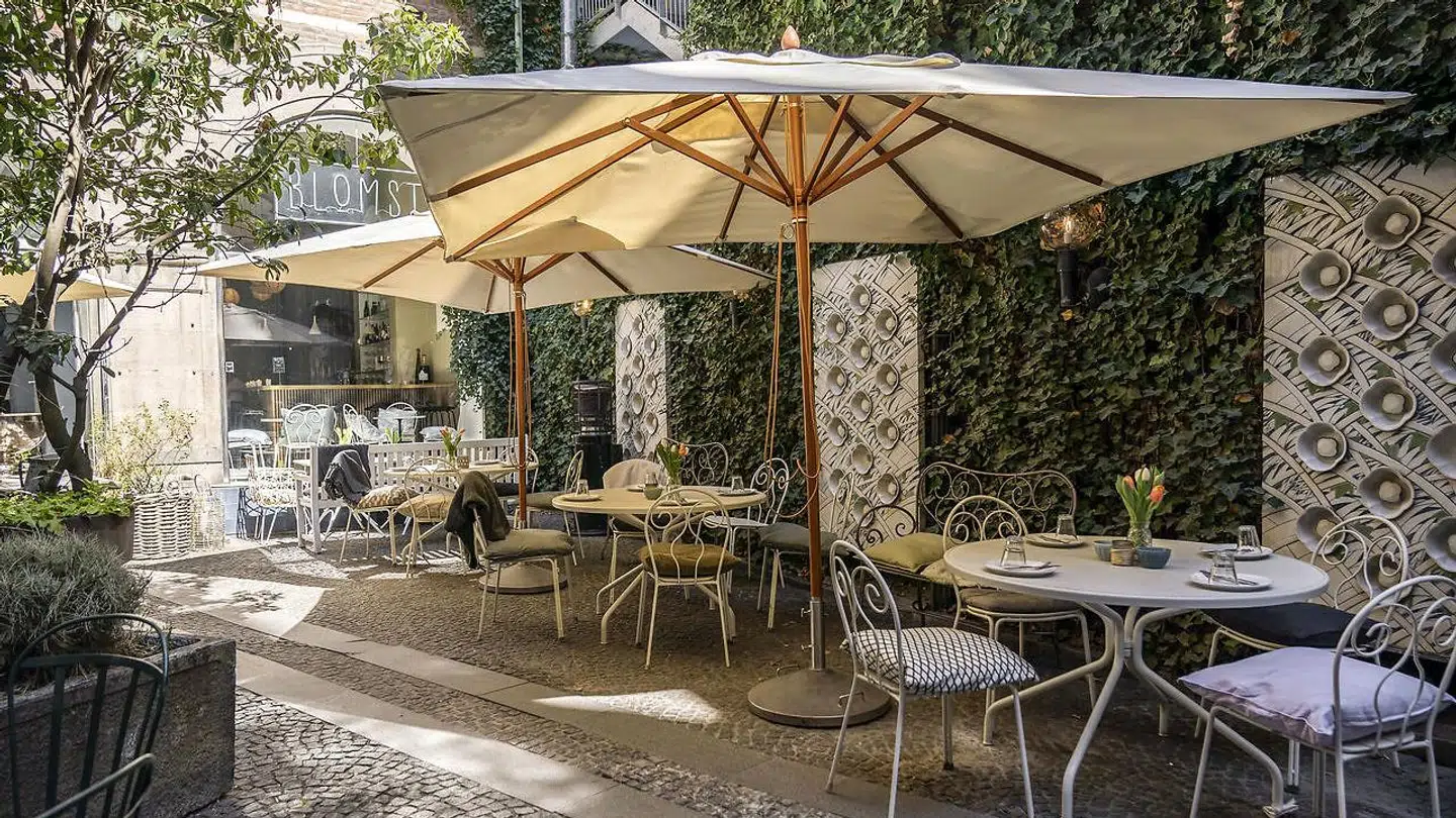 Billede fra restaurant Blomst, der ligger i Matthias Hansens Gård på Amagertorv i det indre København. Arkivfoto.