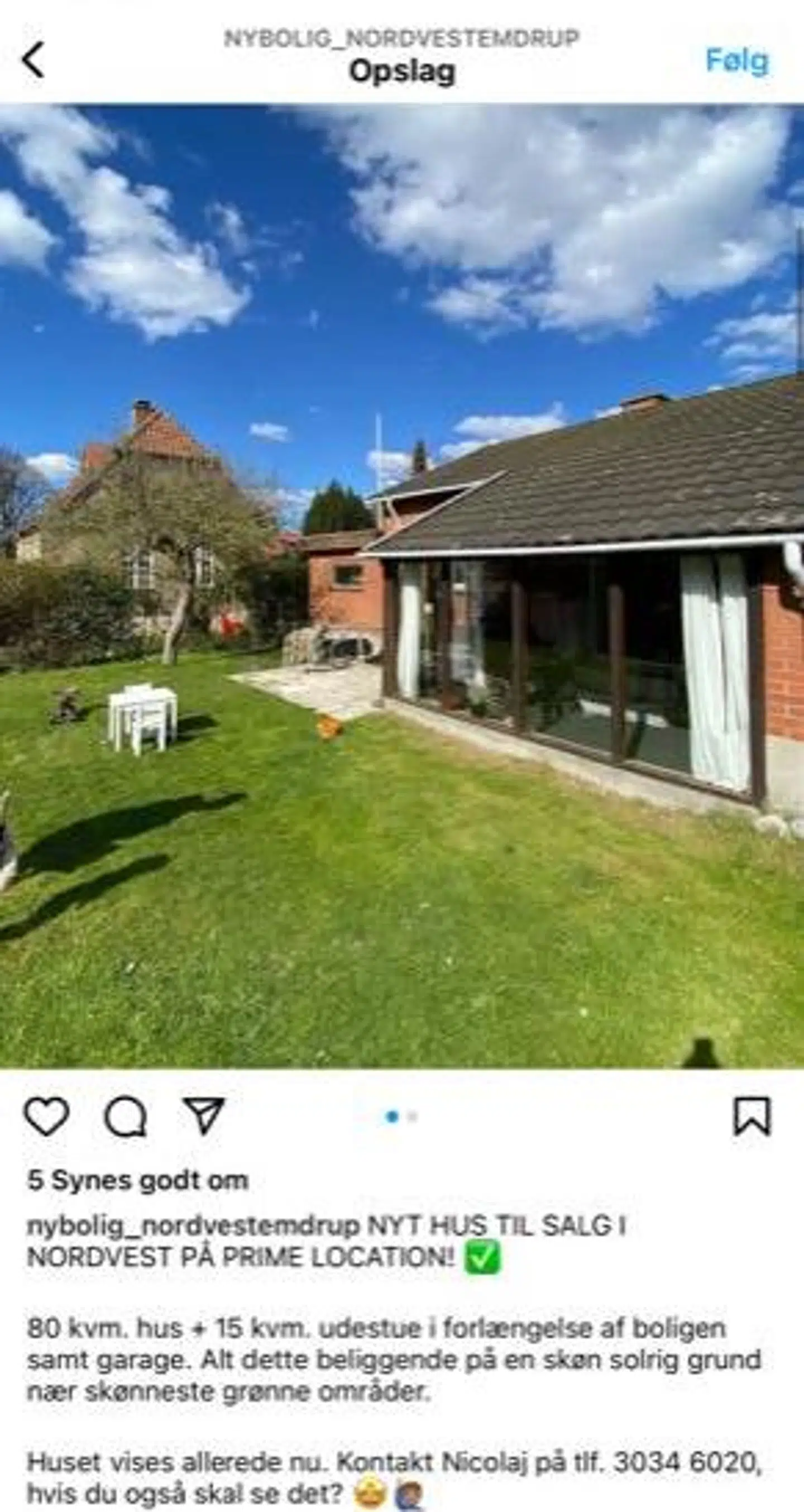 Denne annonce fra Nybolig på Instagram er ulovlig.