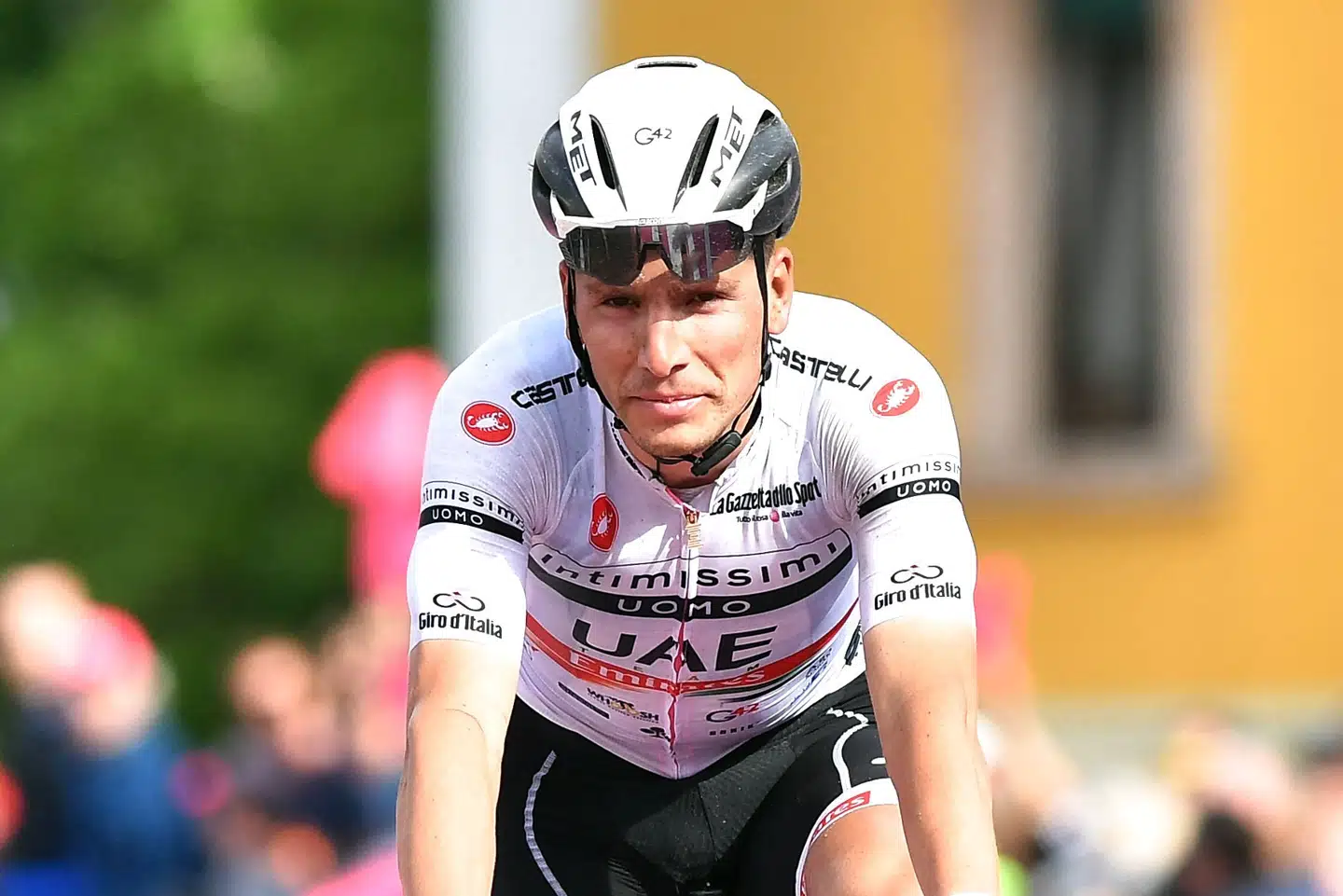 Joao Almeida har torsdag forladt Giroen på grund af positiv coronatest. Jennifer Lorenzini/Reuters