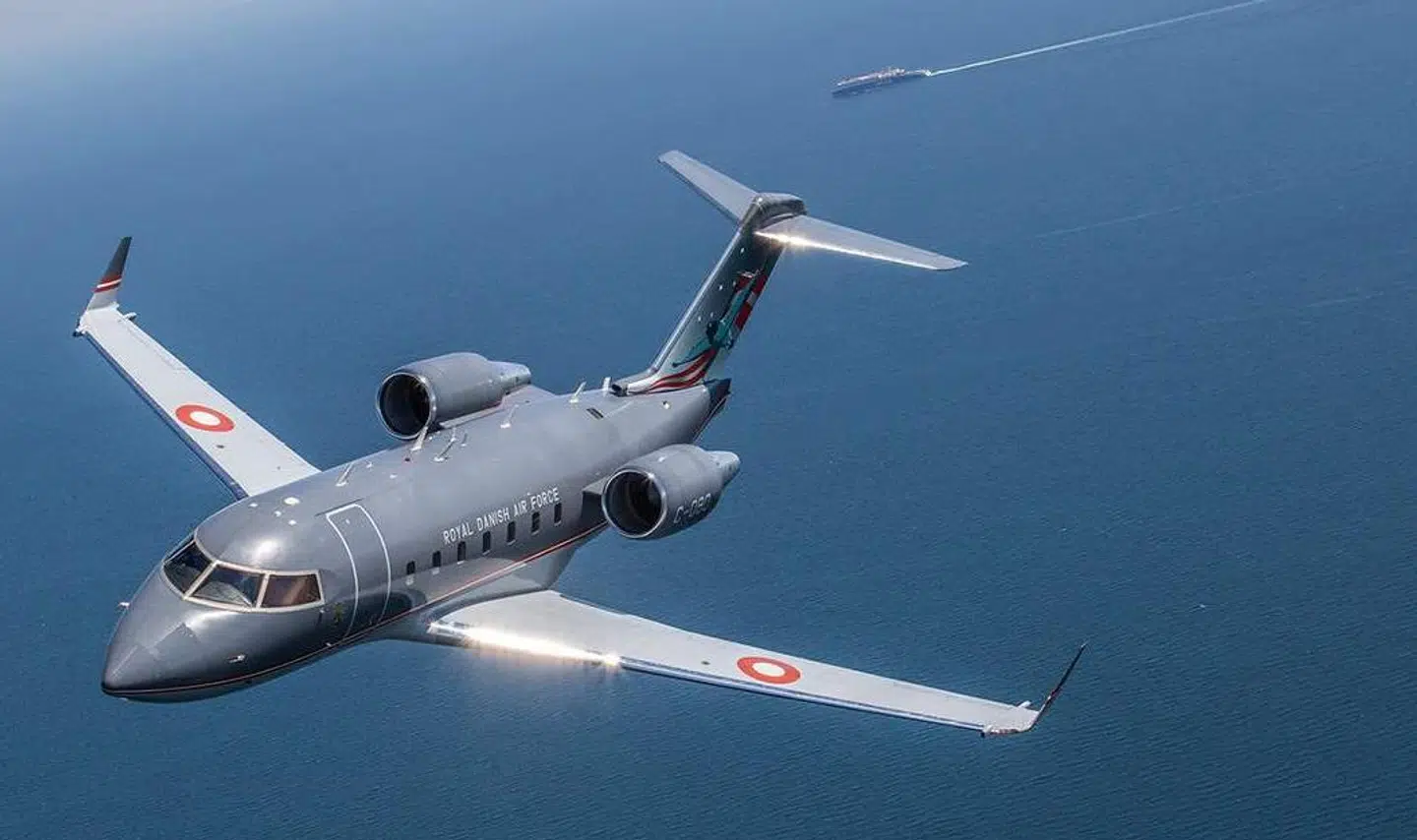 Et dansk Challenger-fly på overvågningsopgave. Foto: Flyvevåbnets Fototjeneste / Forsvaret.